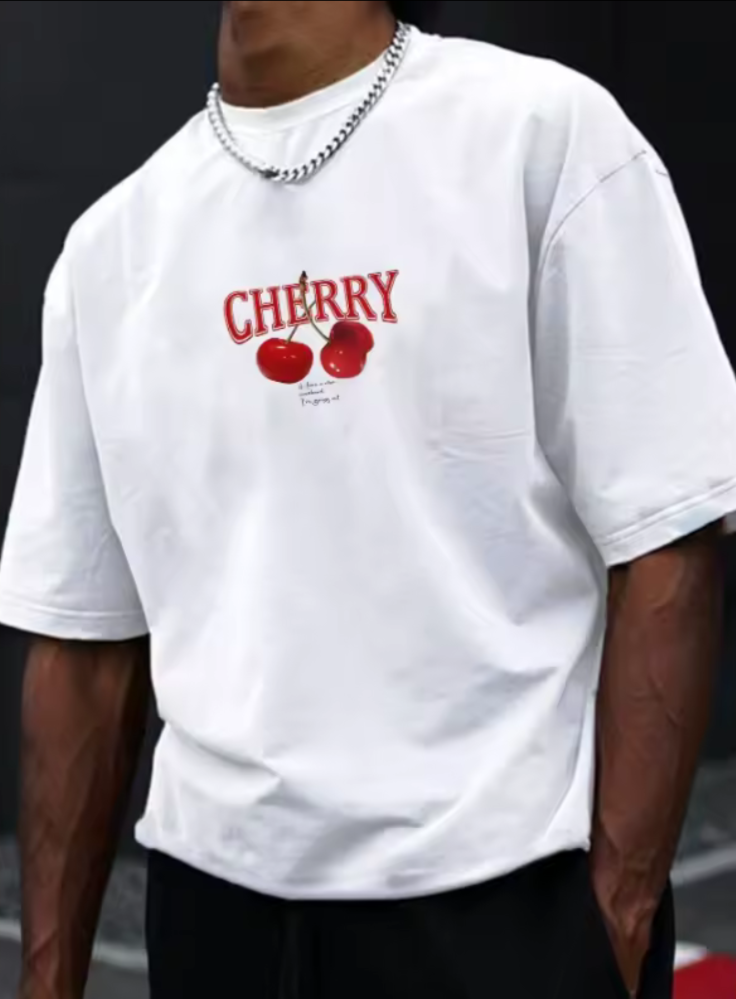 "Cherry white tee"