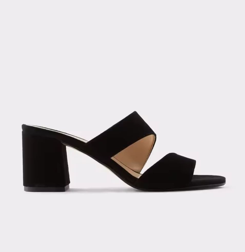 Stilrena Klackmules med Blockklack – Svart & Beige