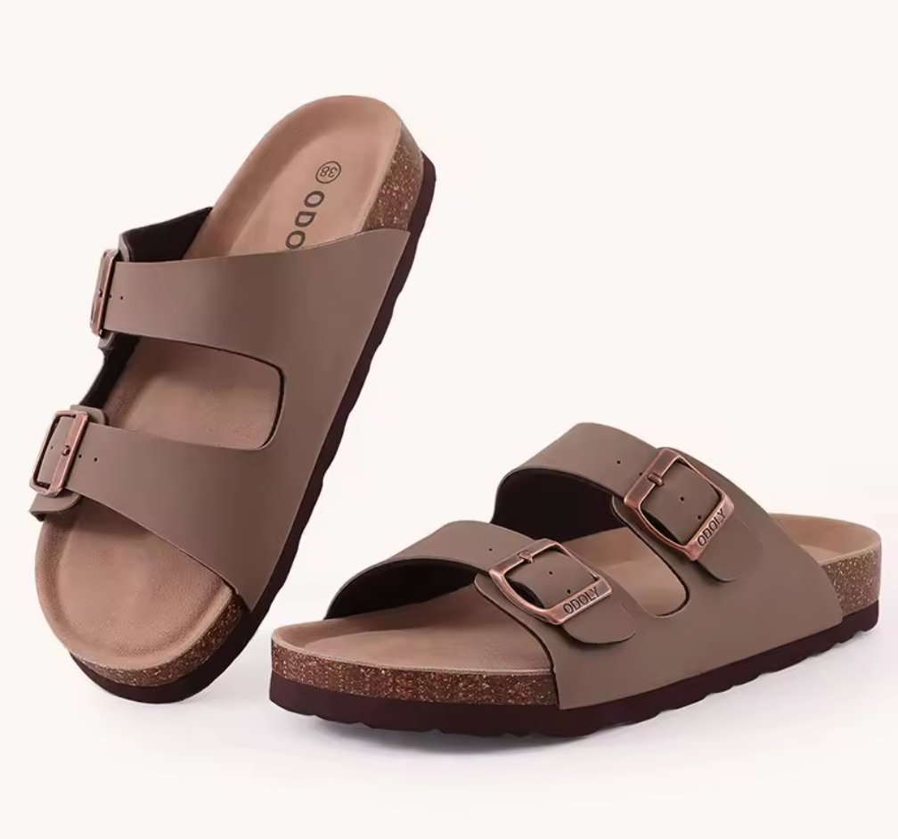 Sandaler med dubbla remmar och ergonomisk sula