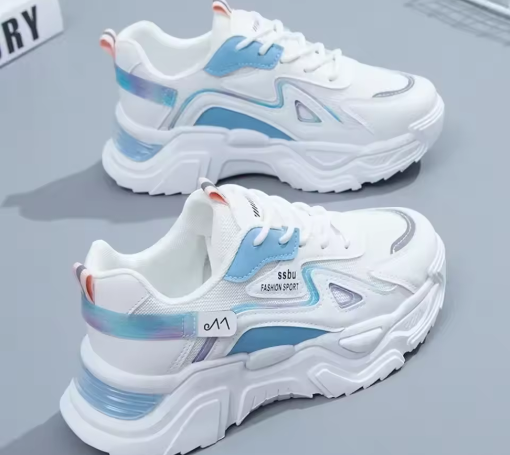 SSBU Chunky Sneakers – Maxad streetstyle i svart, blått eller mint
