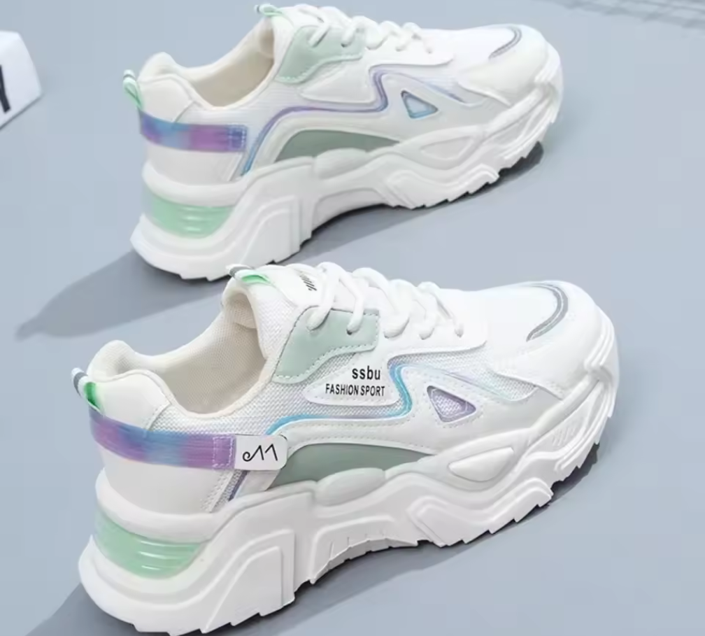 SSBU Chunky Sneakers – Maxad streetstyle i svart, blått eller mint