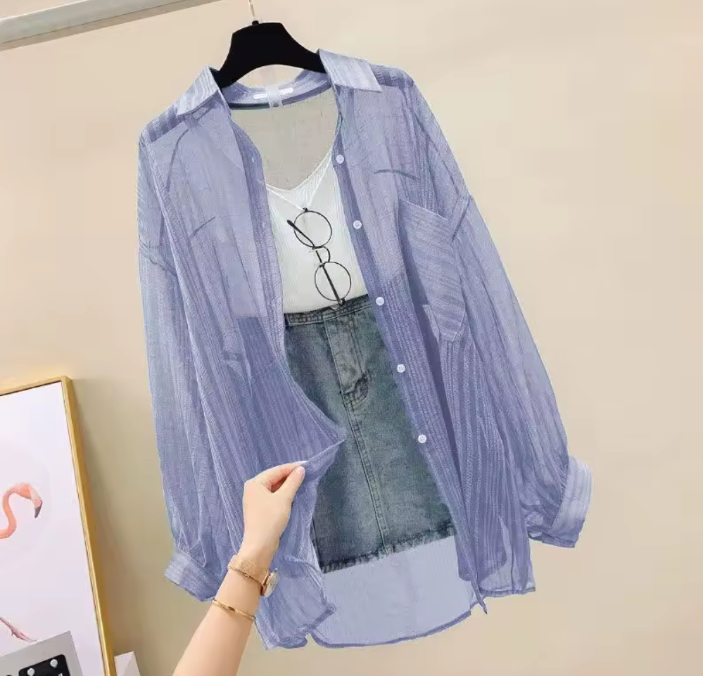 Transparent Skjorta – Lätt, luftig & trendig layering-piece