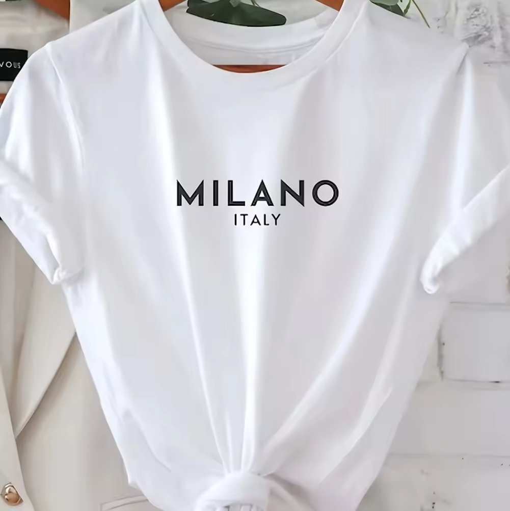 T-shirt med tryck – Milano Italy