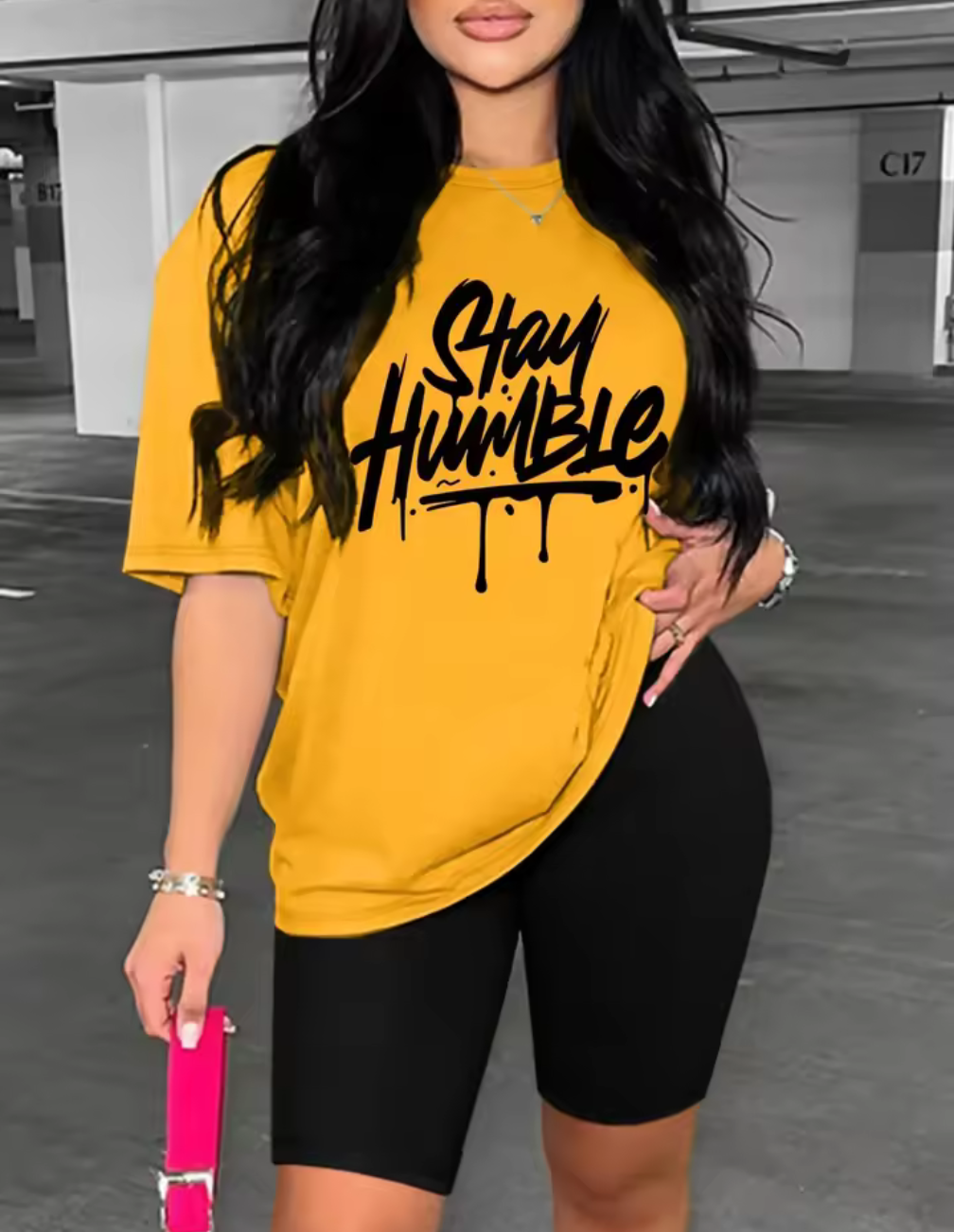 T-shirt “STAY HUMBLE” i graffiti-stil