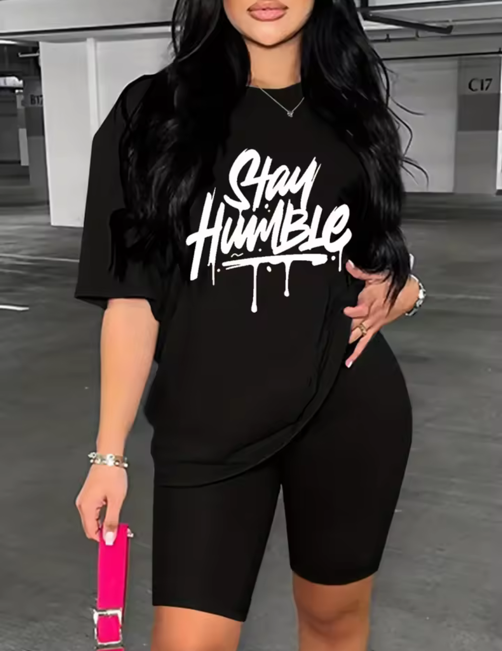 T-shirt “STAY HUMBLE” i graffiti-stil