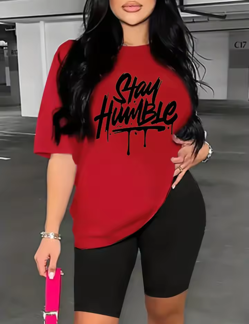 T-shirt “STAY HUMBLE” i graffiti-stil