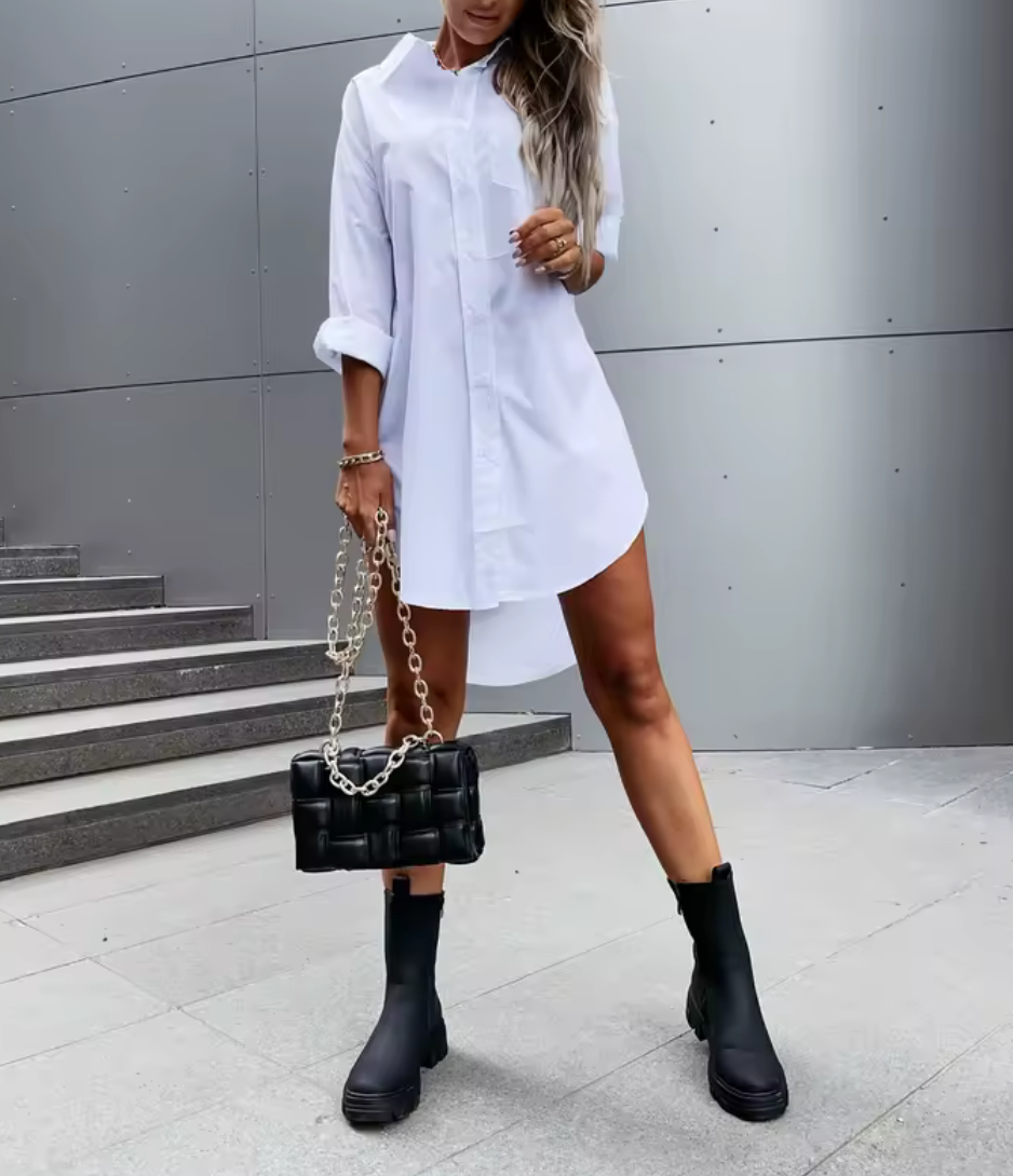 Stilren skjortklänning i oversized modell