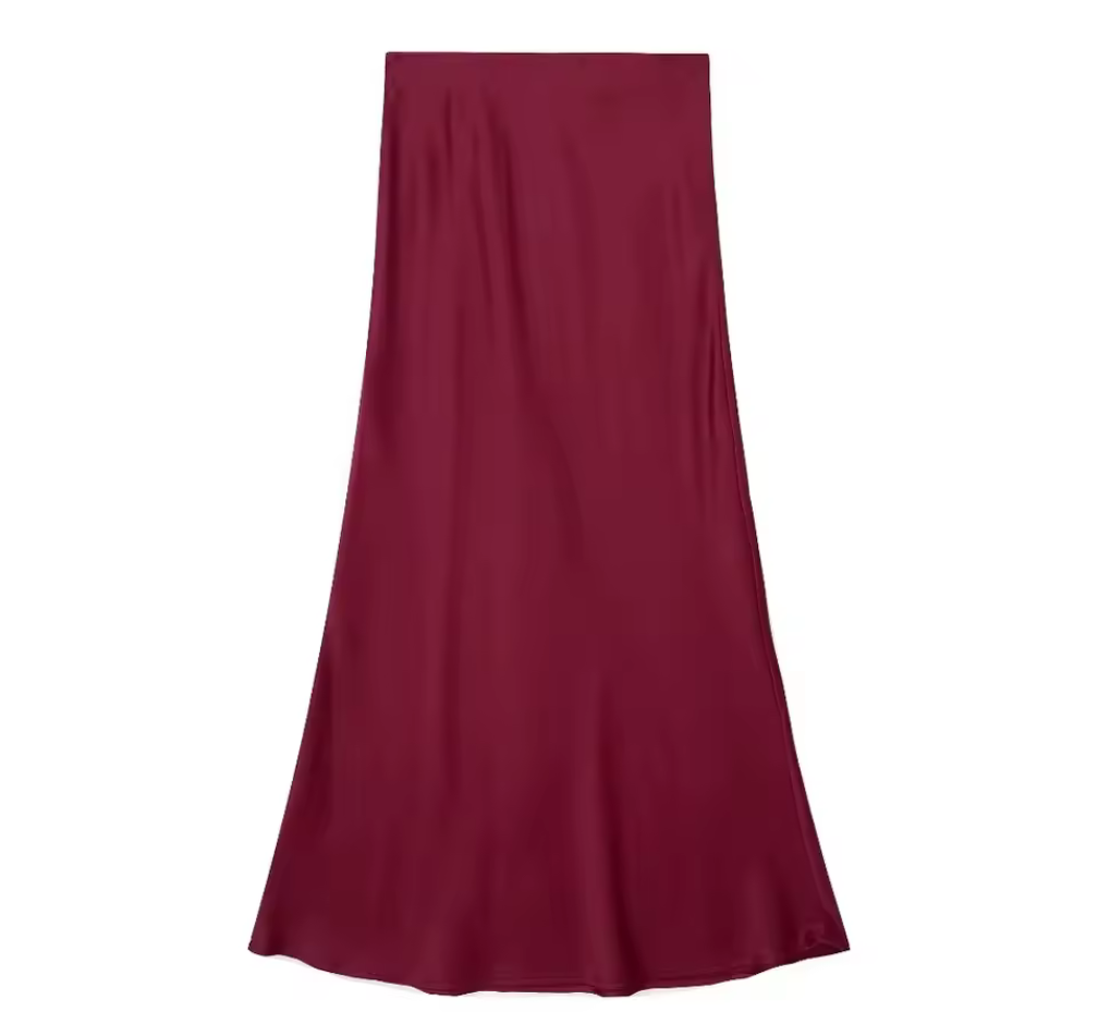 Satinkjol i midilängd – Elegant & Tidlös