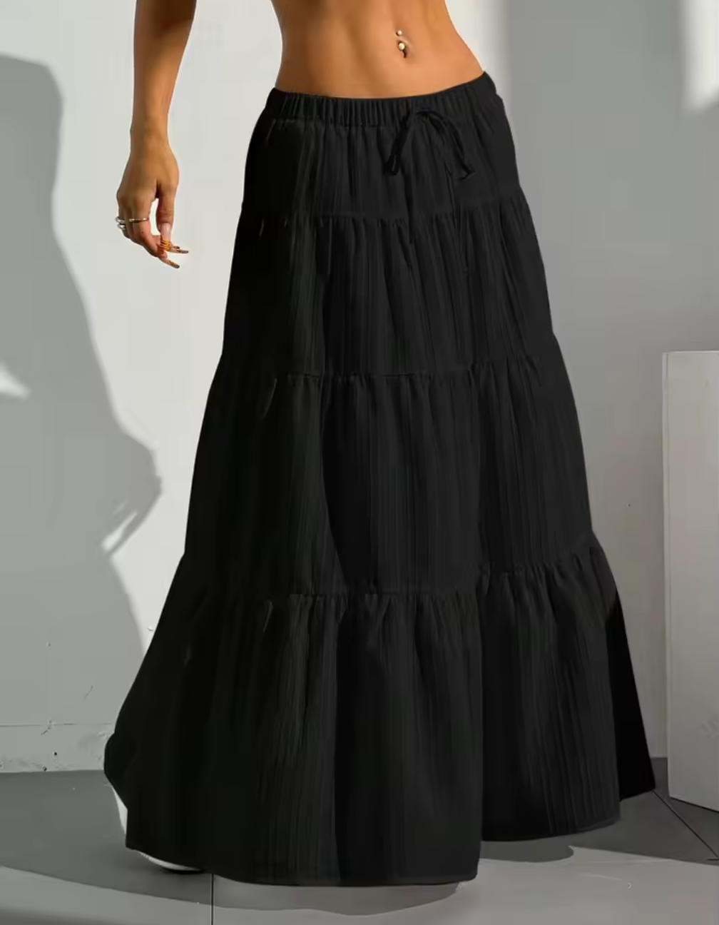 Boho-inspirerad långkjol med resår