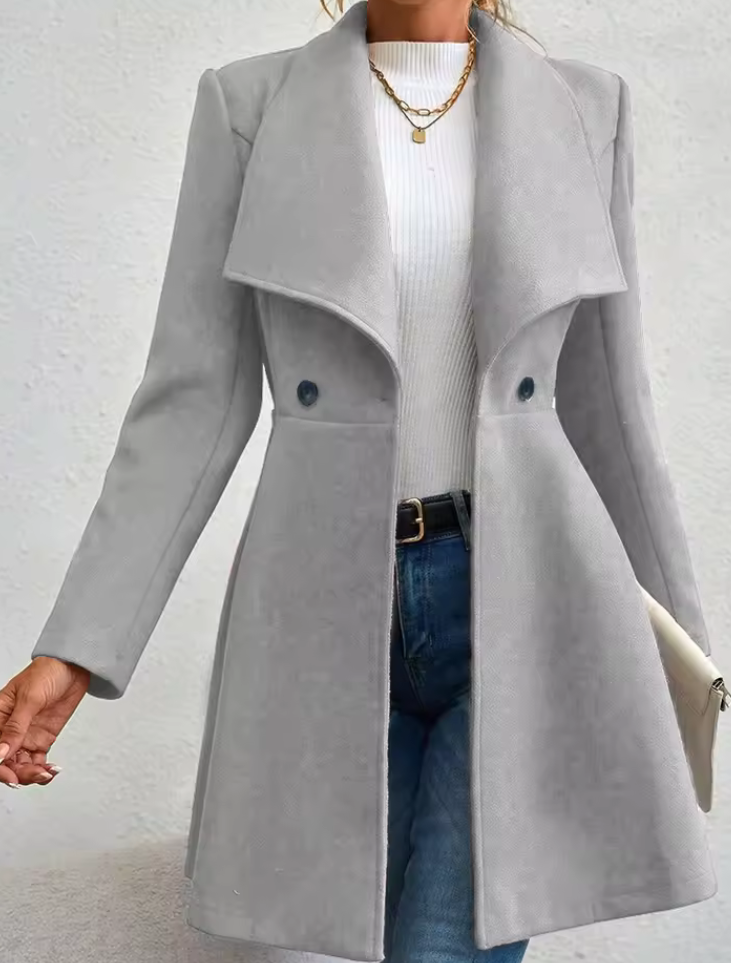 Kappa i ullmix med markerad midja – City Classic Coat