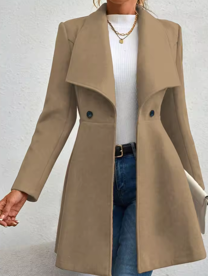 Kappa i ullmix med markerad midja – City Classic Coat