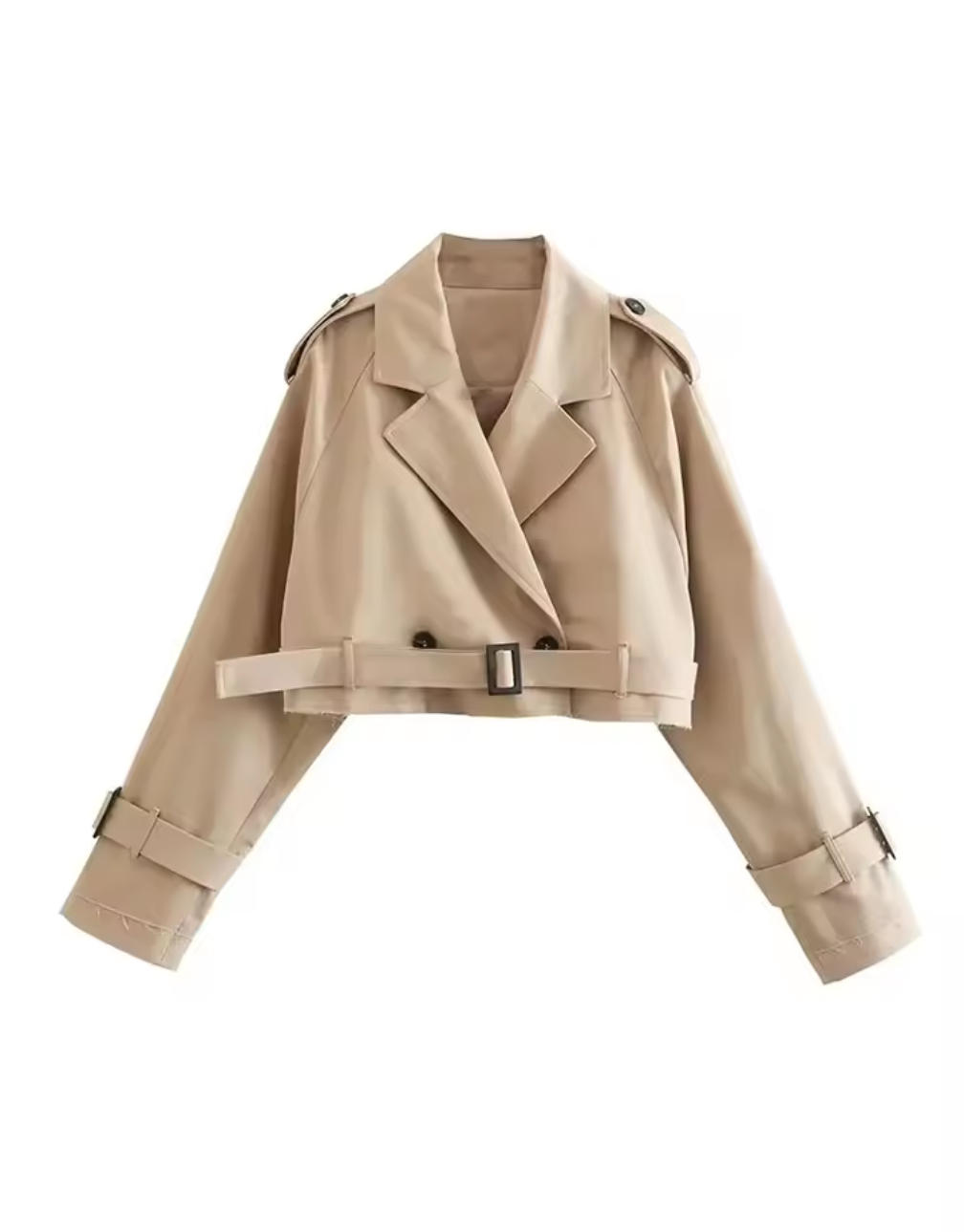 Kort trenchcoat – Beige