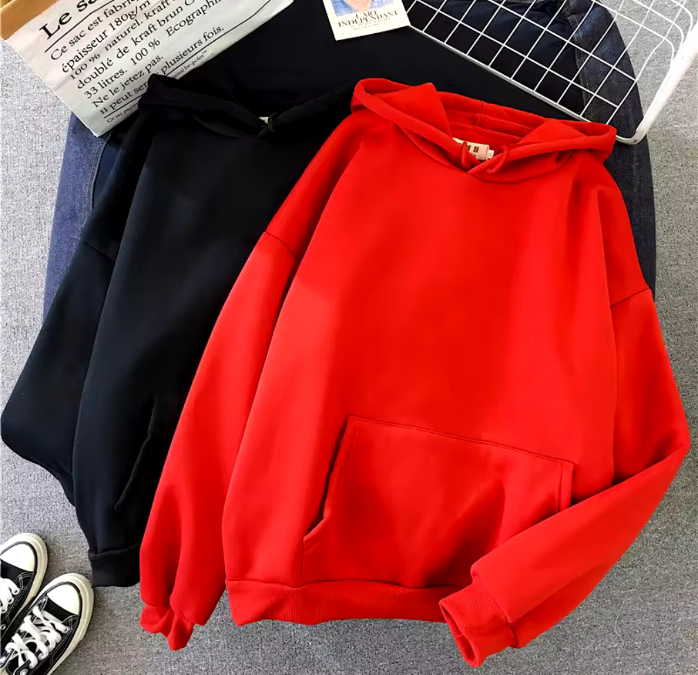 Klassisk hoodie med känguruficka – flera färger