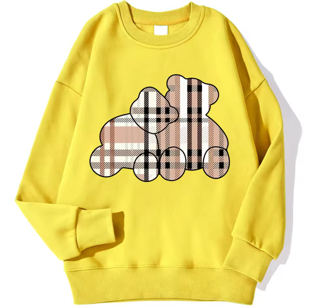 Sweatshirt med rutiga nallebjörnar