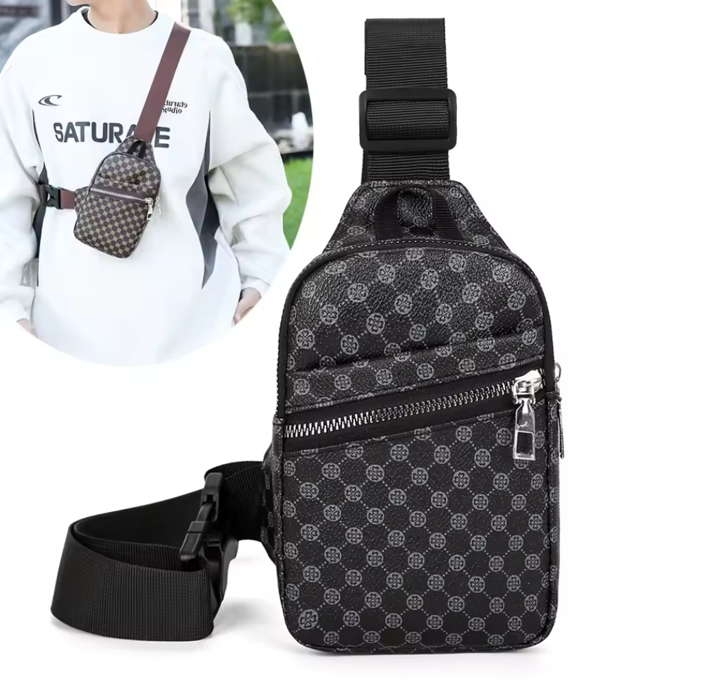 Trendig crossbody-väska med monogram – svart eller brun