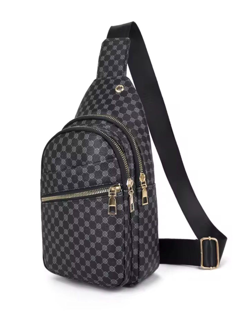 Monogram Crossbody Streetwear Bag – Svart/Brun