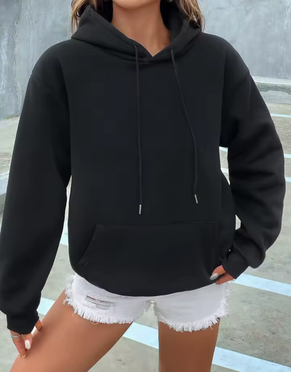 Klassisk hoodie med luva och magficka – flera färger