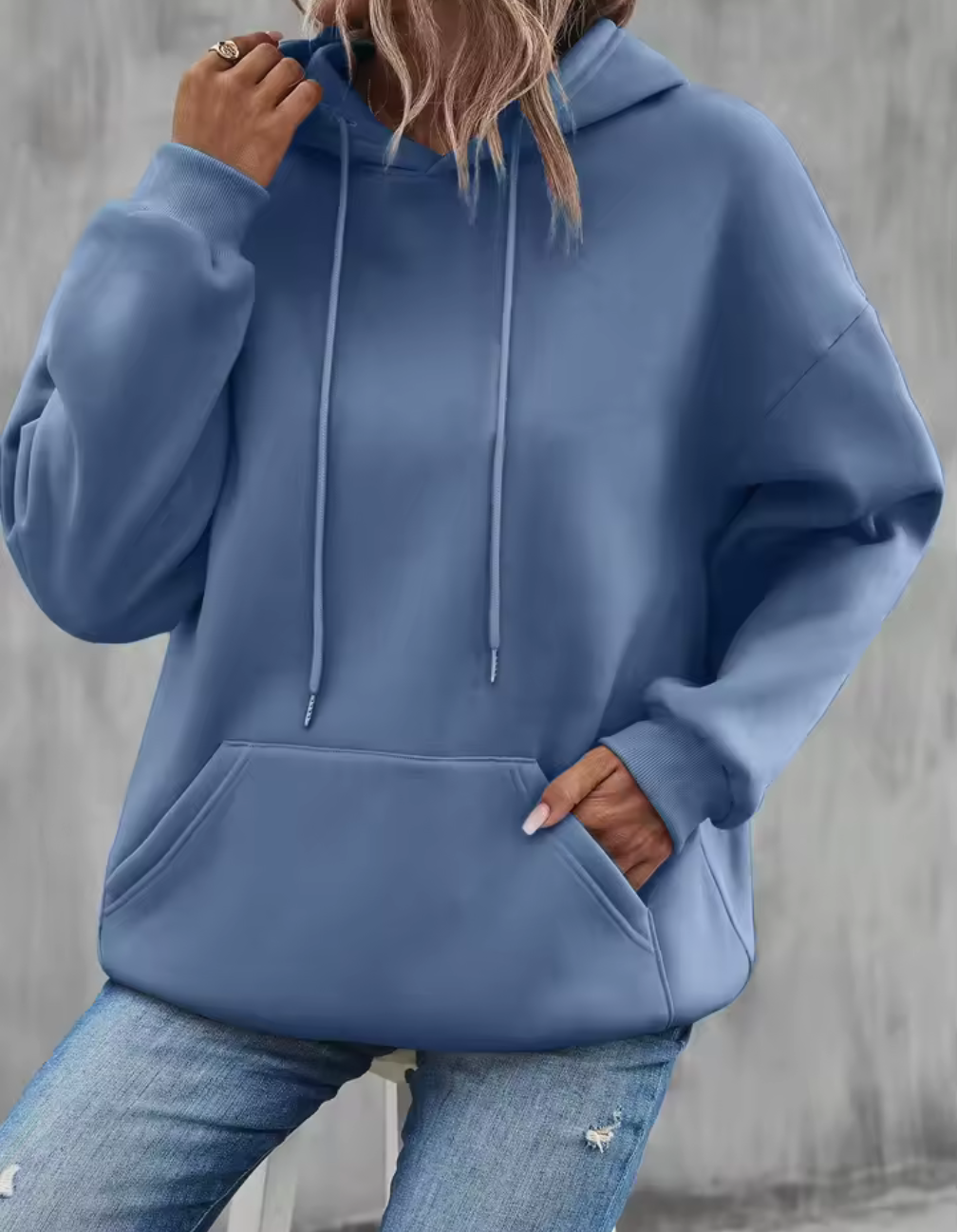 Klassisk hoodie med luva och magficka – flera färger
