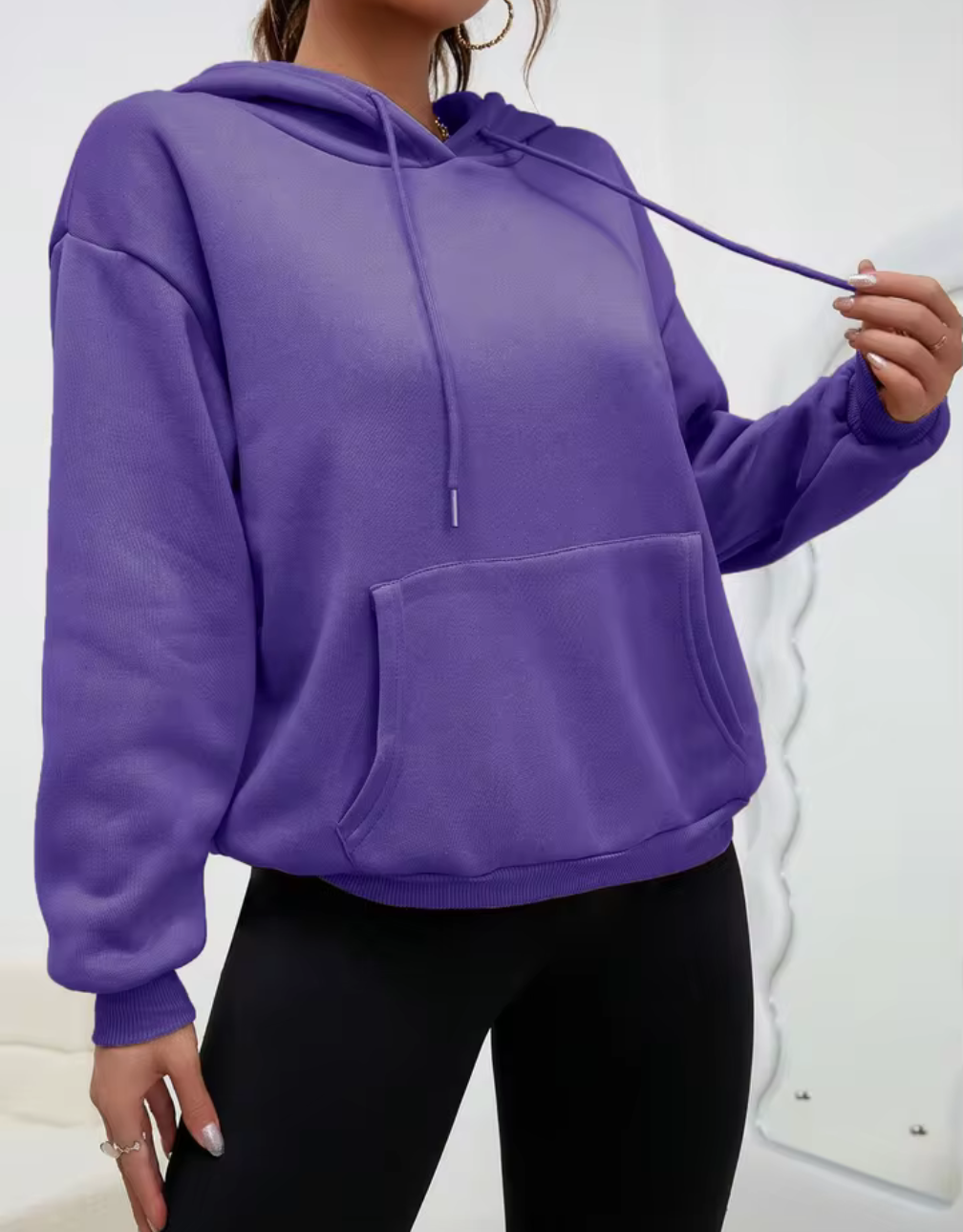 Klassisk hoodie med luva och magficka – flera färger