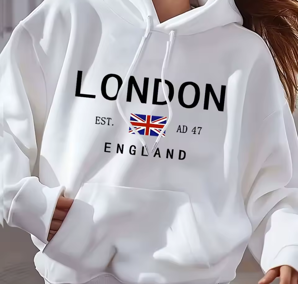 London England Hoodie – Stilren statement med ikonisk känsla