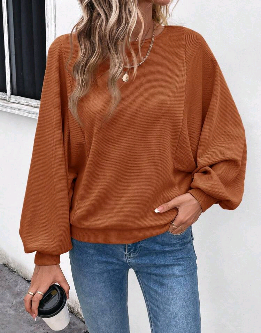 Luna Waffle Knit Tröja