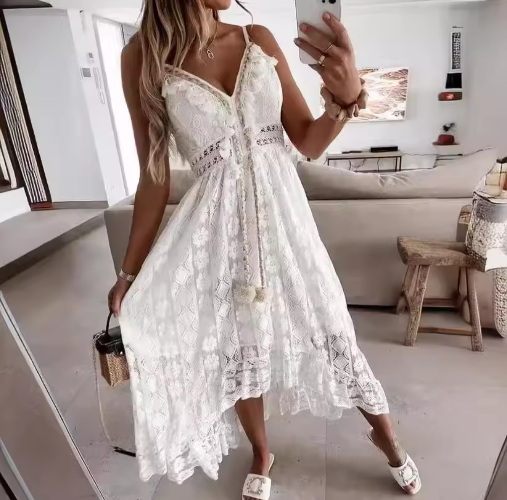 Boho Lace Maxi Dress – Drömmen av sommarromantik