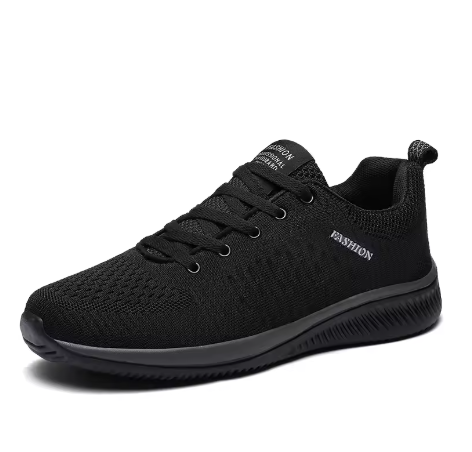 Svarta Stickade Sneakers – Minimalistiska & Ultralätta