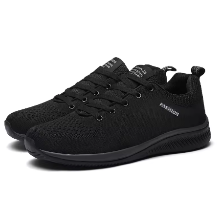 Svarta Stickade Sneakers – Minimalistiska & Ultralätta