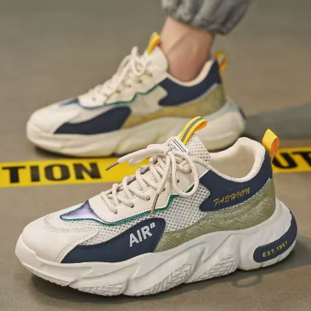 Blå Chunky Sneakers "AIR" – Streetwear Mötet Sportig Elegans
