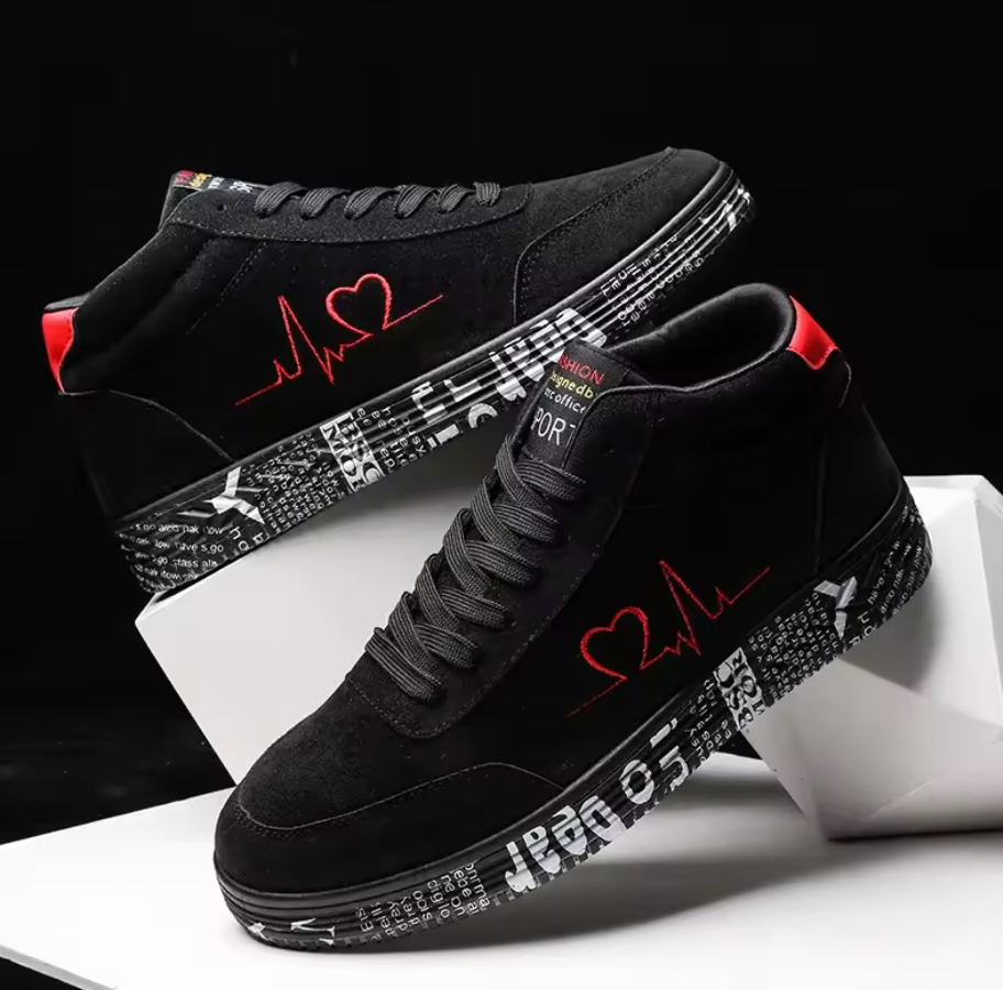 Heartbeat High-Top Sneakers – Unik Design med Streetwear-Känsla