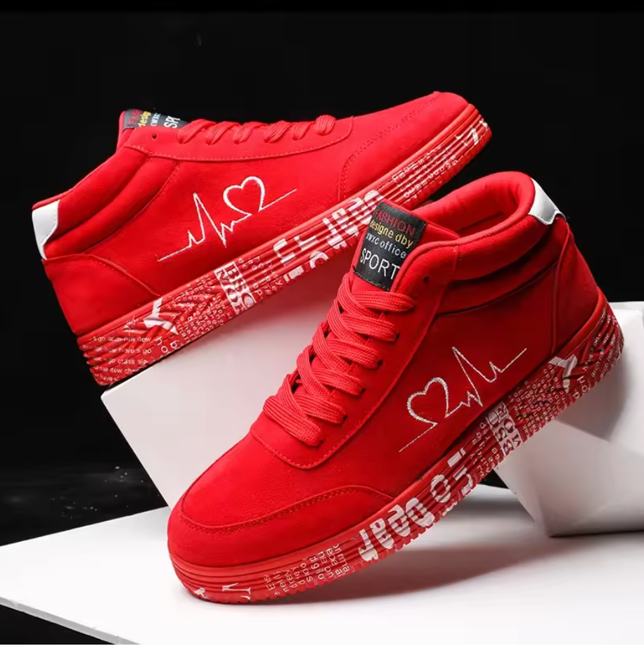 Heartbeat High-Top Sneakers – Unik Design med Streetwear-Känsla
