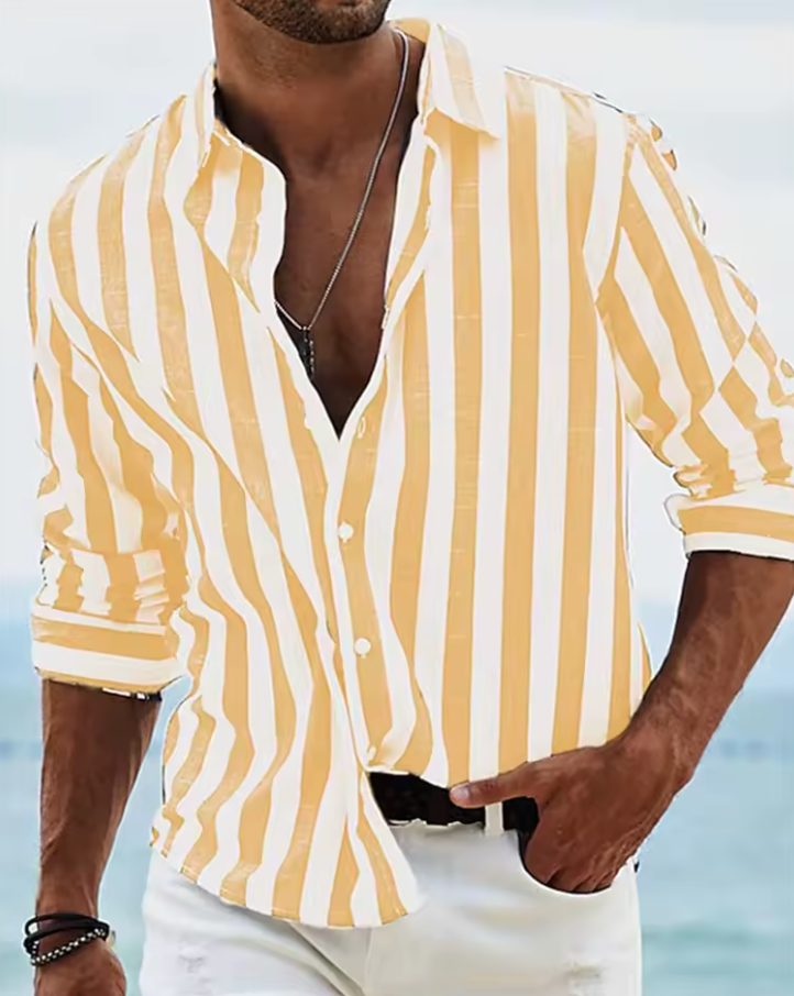 Riviera Stripe Skjorta – Långärmad Randig Herrskjorta /Blå