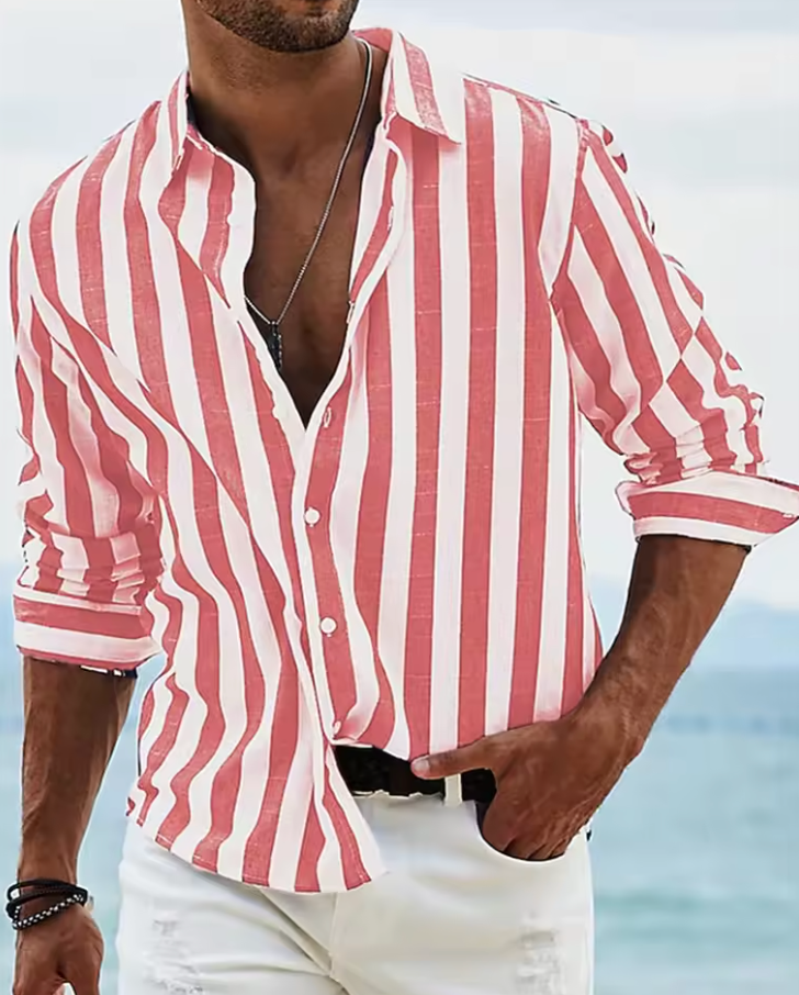Riviera Stripe Skjorta – Långärmad Randig Herrskjorta /Blå