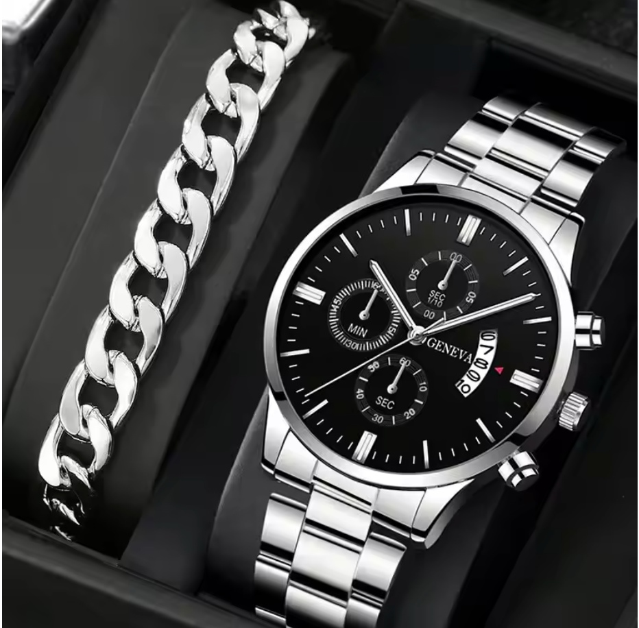 Exklusivt klockset – Stilren elegans med matchande armband -