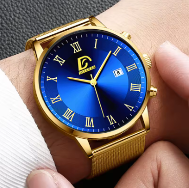 Royal Blue Gift Set – Klocka & korshalsband i lyxig duo