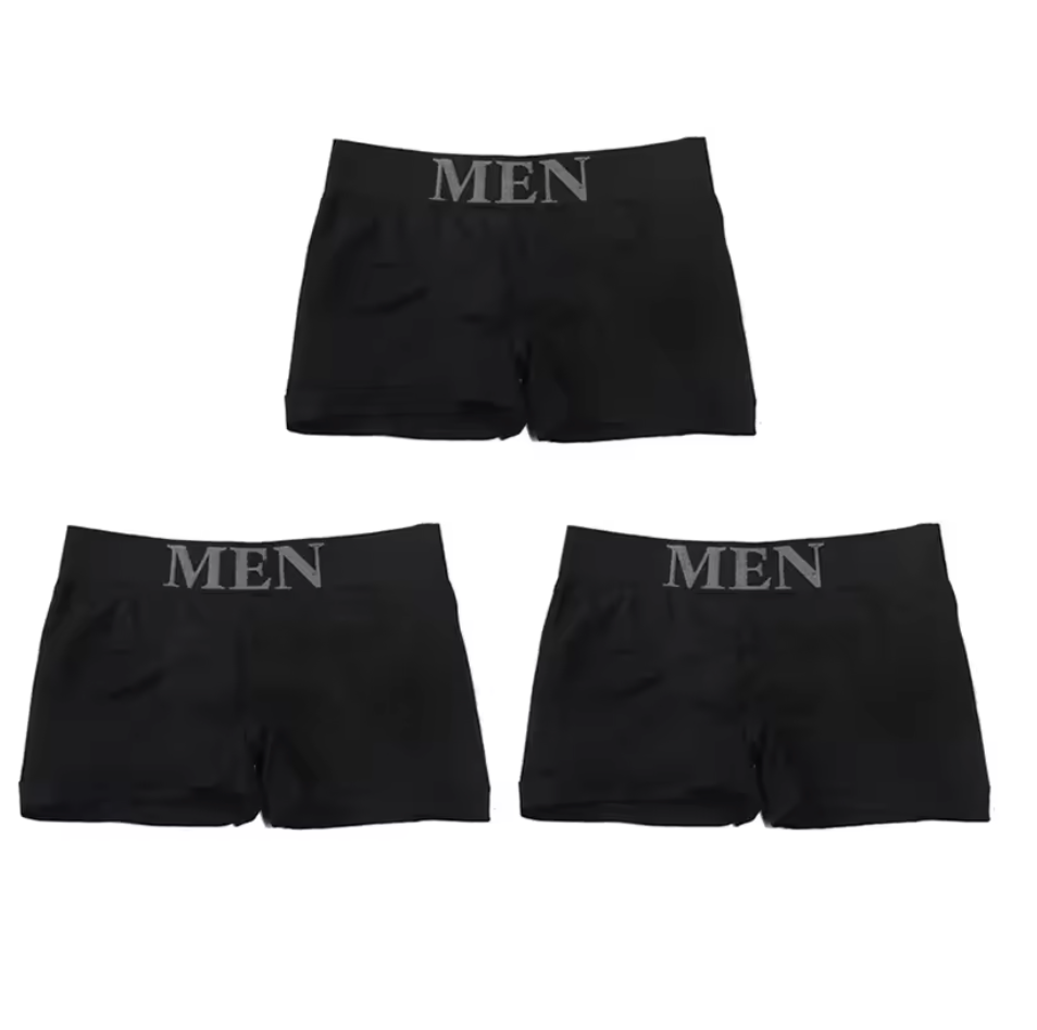 3-pack svarta "MEN" boxerkalsonger – tidlös design med maximal komfort