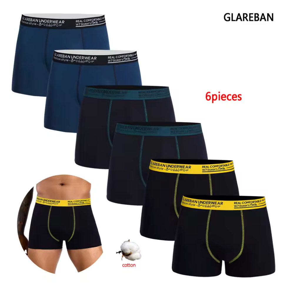 GlareBan 6-pack boxerkalsonger – stil, stretch och komfort i ett