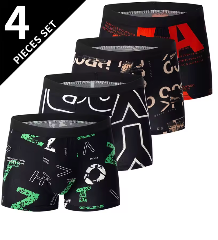 Urban Street Style – 4-pack herrkalsonger med modern grafisk design