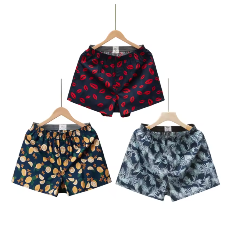 3-pack boxershorts med tropiska och lekfulla mönster – komfort möter karaktär