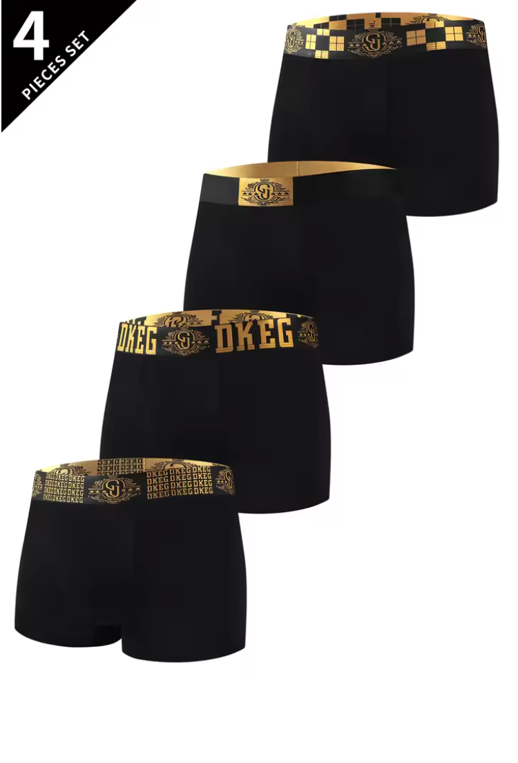 4-pack boxershorts – svart/guld "DKeg Gold Edition"