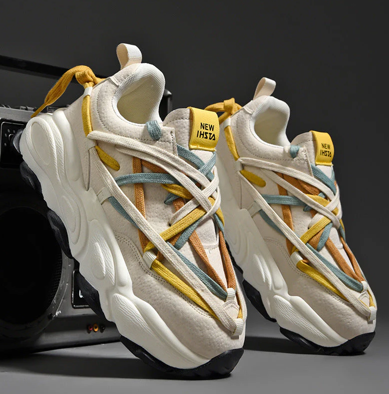 NEW INSTA™ Chunky Fusion Sneaker – Beige & Svart Multicolor