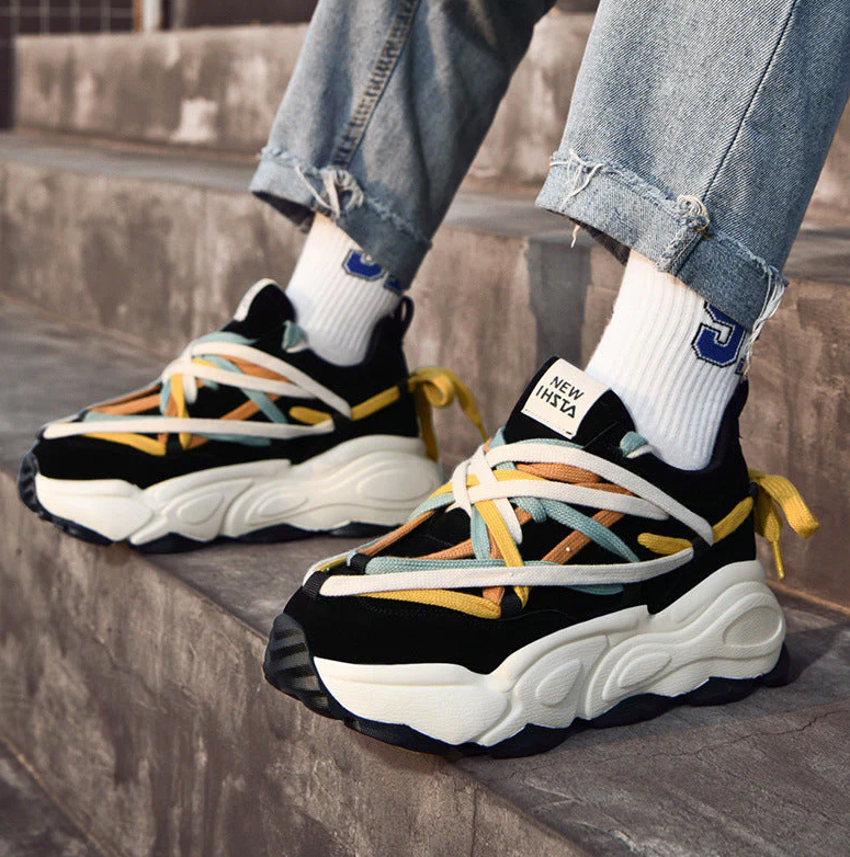 NEW INSTA™ Chunky Fusion Sneaker – Beige & Svart Multicolor
