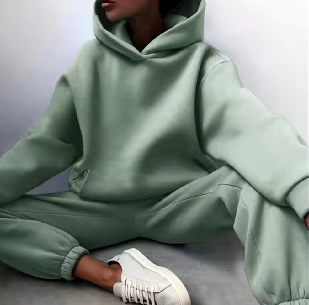 Oversize Hoodieset i Mjuk Fleece – Flera Färger