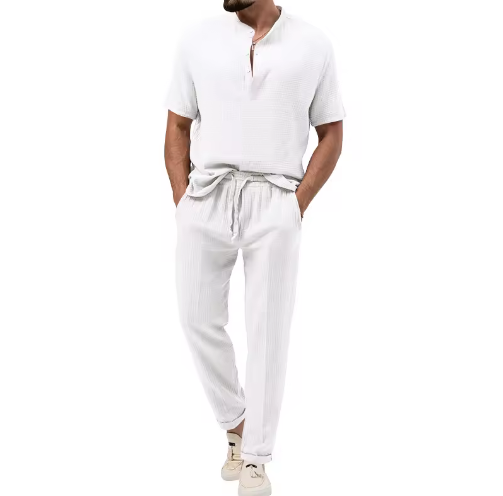 Stilrent och Luftigt Loungewear-set för Män - Vitt
