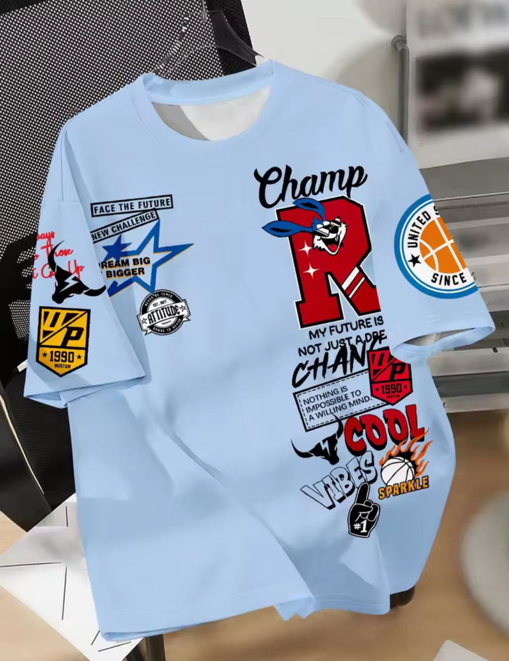 Champ Vibes™ Oversize T-shirt – Statement Style med Attityd