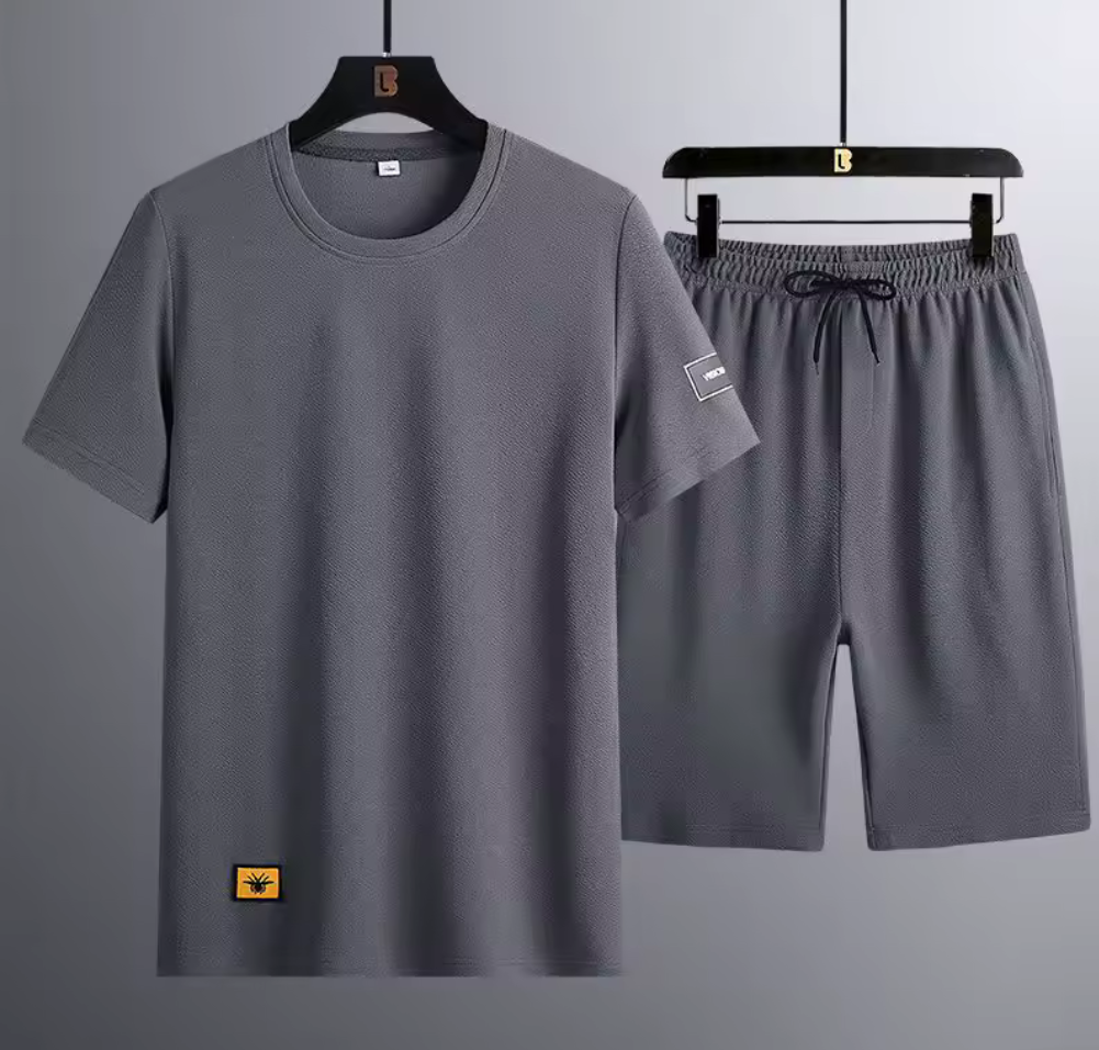 Sommarset för Herr – T-shirt & Shorts i Mjuk Bomullsblandning