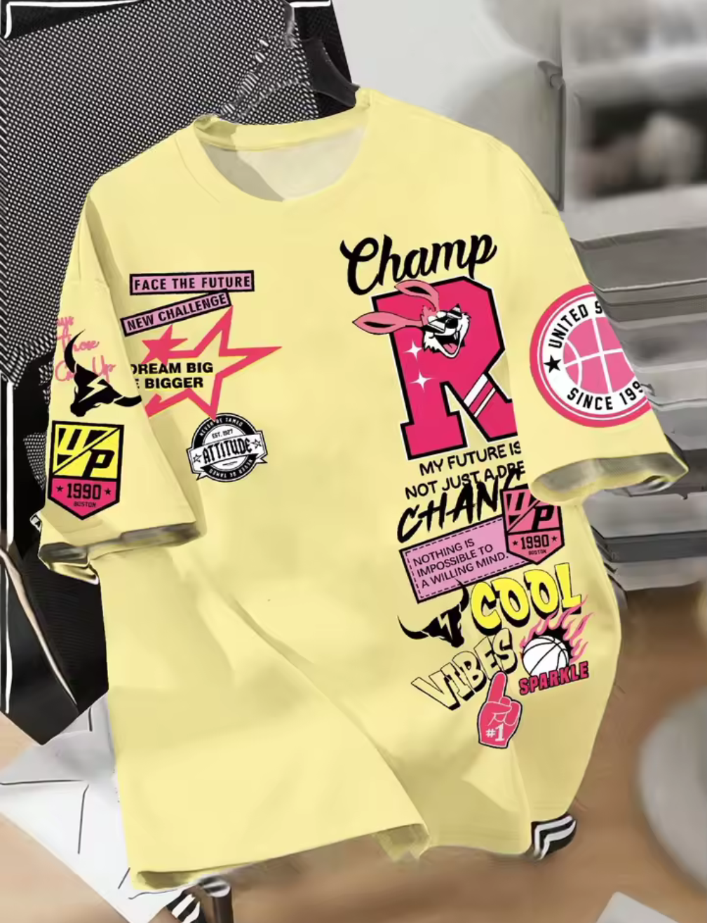 Champ Vibes™ Oversize T-shirt – Statement Style med Attityd