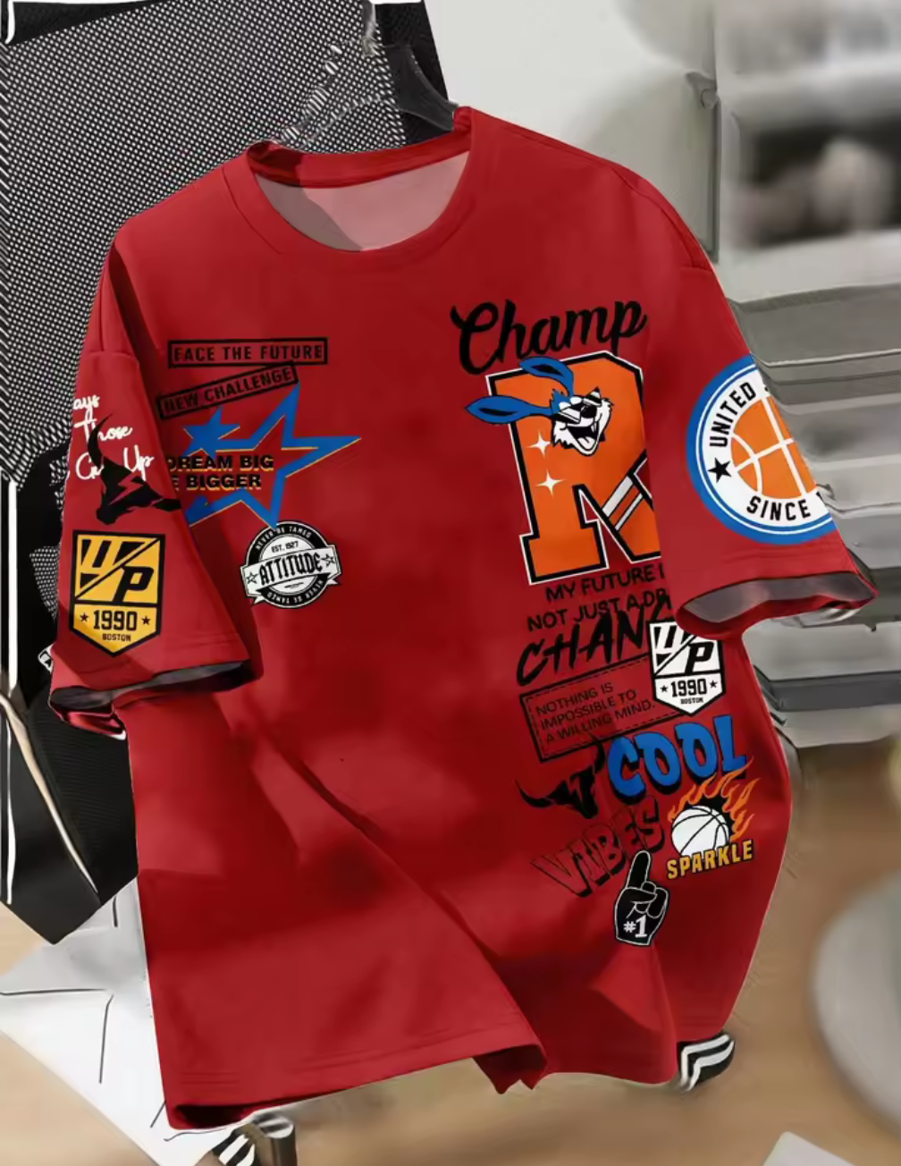 Champ Vibes™ Oversize T-shirt – Statement Style med Attityd