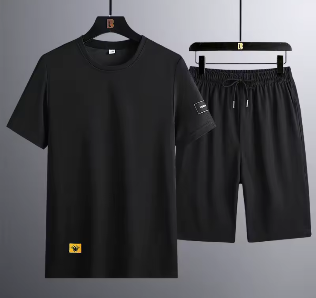 Sommarset för Herr – T-shirt & Shorts i Mjuk Bomullsblandning