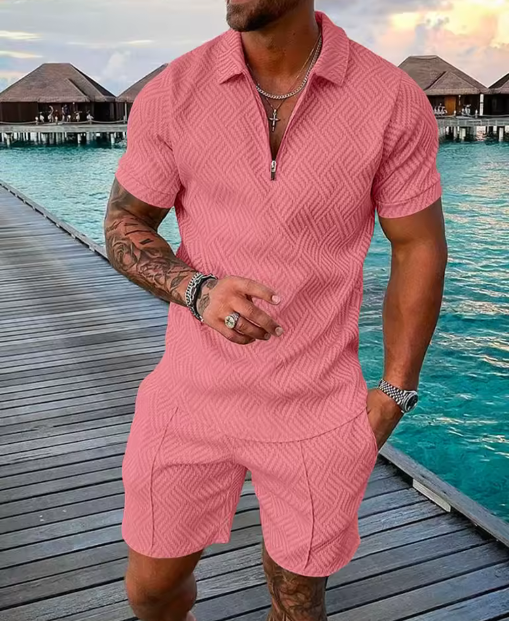 Sommarset i Texturerat Tyg – Rosa